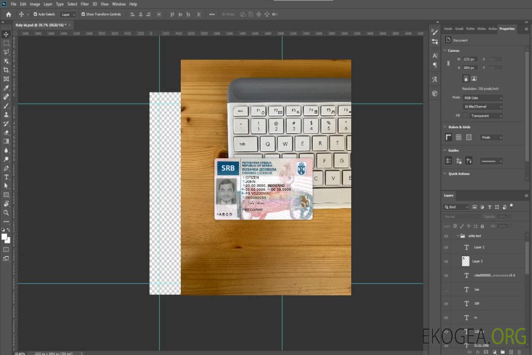 Permis de conduire Serbie photolook recto template Permis de conduire Serbie photolook recto template